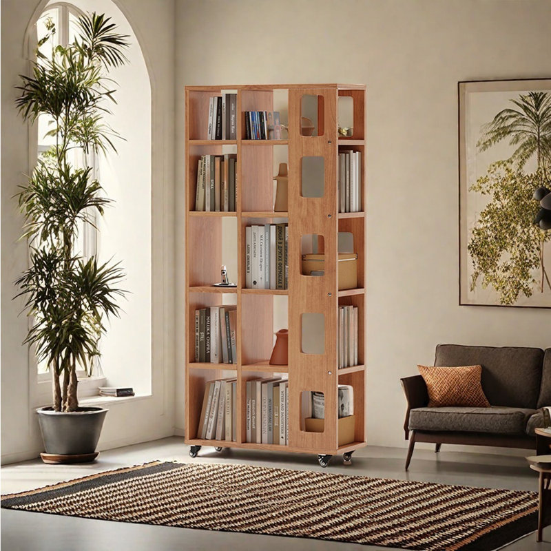Bibliothèque simple de style italien, Brun, (5 tablettes) H 63,39 po x l 29,13 po x P 11,81 po