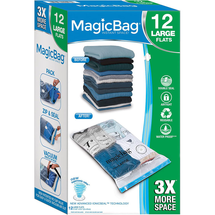 Smart Design Magic Bag Instant Space Saver XL Cubes 4-Pack Clear Clothes  Organizer (39.35-in x 12.6-in x 27.5-in) in the Clothing Storage  Accessories department at