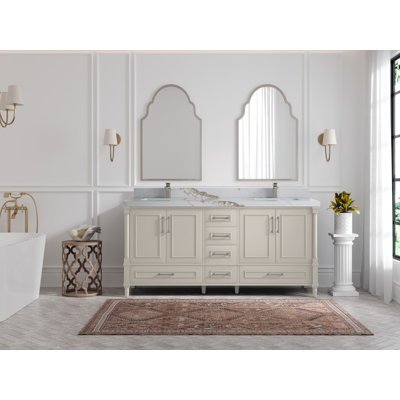 Meuble-lavabo double 72 po avec comptoir Aberdeen