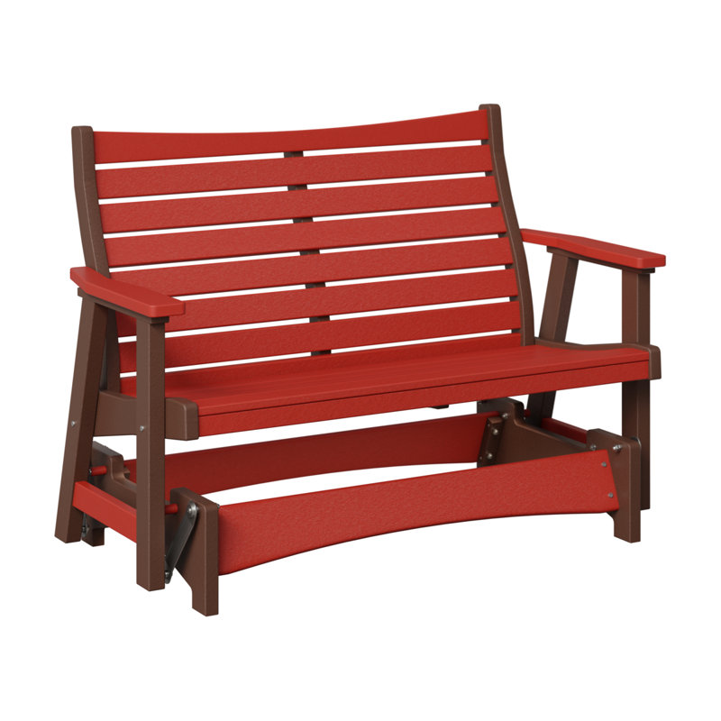 Berlin Gardens Bristol Double Glider, Scarlet Red Top/Chocolate Brown Base