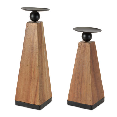 Tapered Wood Candle Holder