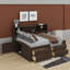 Lit de jour double avec 2 armoires, tablettes et tiroirs-332235153