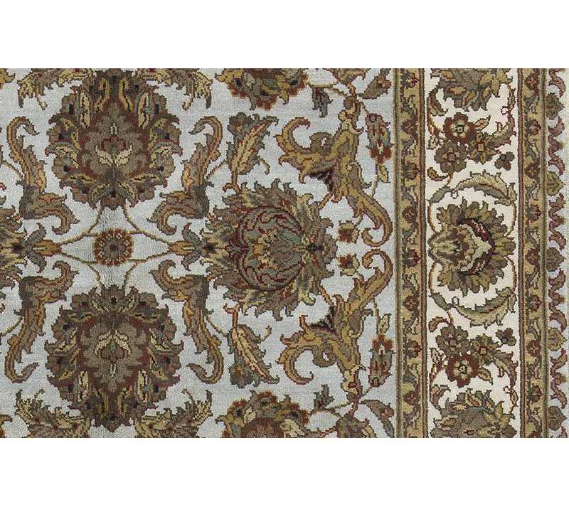 Tapis brun et beige de haute qualité noué à la main