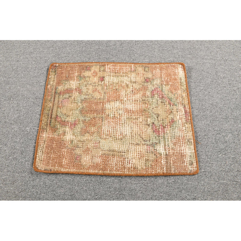 Vintage Handwoven Turkish Rug - Distinctive Small Carpet with Traditional Design
