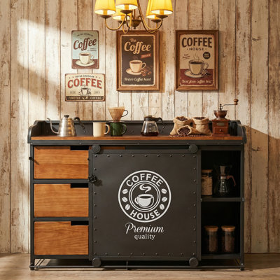 Solid Wood and Wrought Iron Kitchen Cabinets