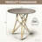 37 Inch Round Dining Table with Golden Metal Legs, Perfect for Small Spaces and 2-4 People Gatherings-1277249804-1277249803