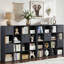 Organisateur de rangement modulaire 16 cubes avec tiroirs en tissu, bibliothèque en bois rustique noyer et paravent individuel-481928810-481928808-481928822