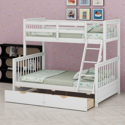 Bunk Bed With Ladders And Storage Drawers