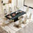 MDF Top Dining Table with Gold Finish Corner-343990793