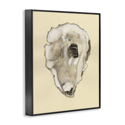  Beige Oyster Shape Grey Framed Giclee Art by Michael Willett