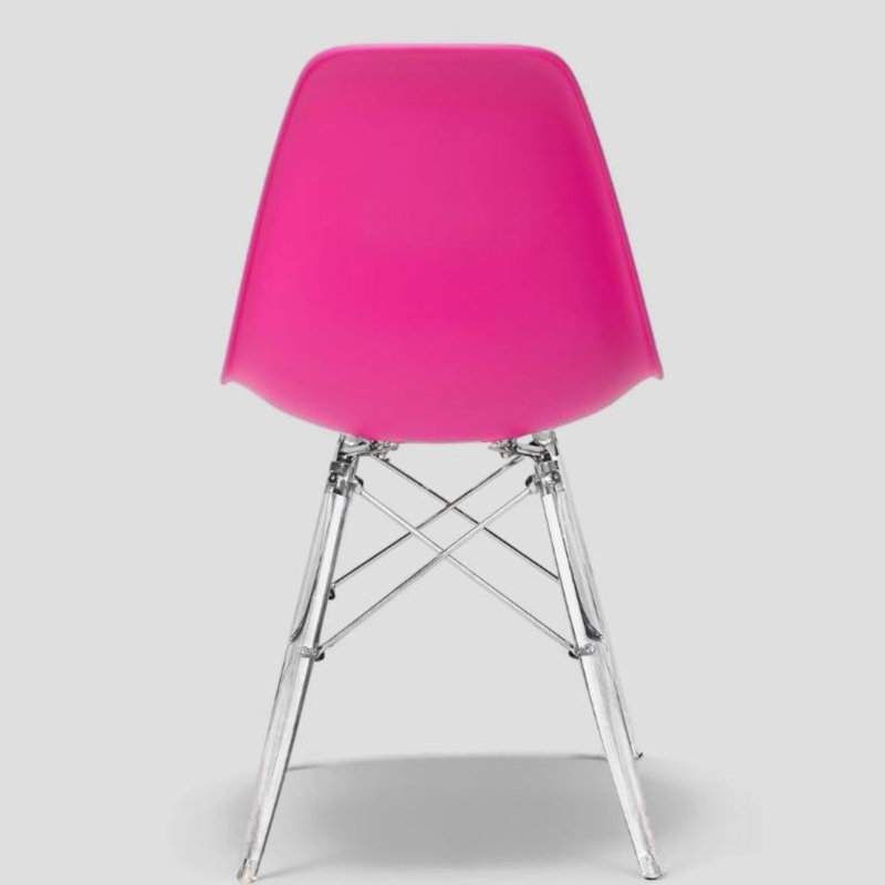 Chaise d'appoint Granados avec base en acrylique, Rose