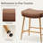 Stylish Counter Upholstered Bar Stool, Metal Frame with Wood Grain, Faux Leather Seat, Mid - Century Modern for Kitchen Island-114946130
