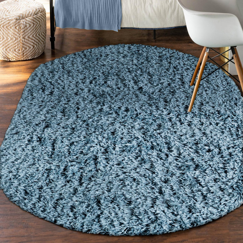 Aegean Blue Area Rug, Oval 4' x 6'