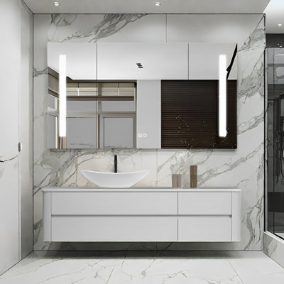 Simple modern rock plate bathroom cabinet