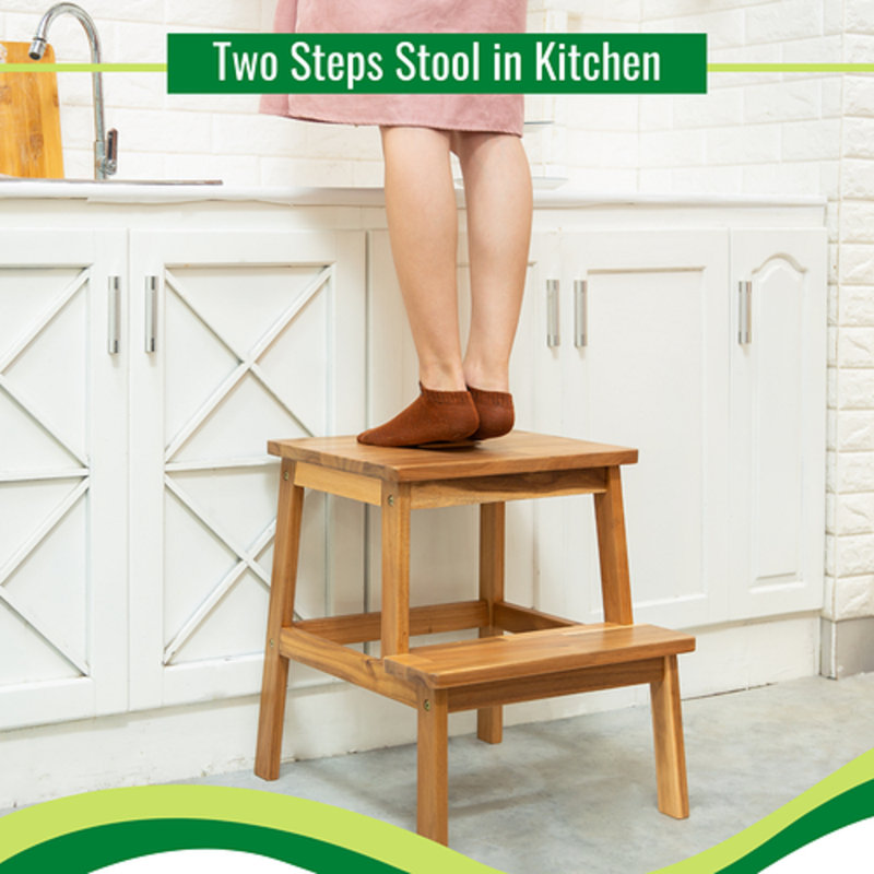 Celese 2 - Step Wood Lightweight Small Step Ladder