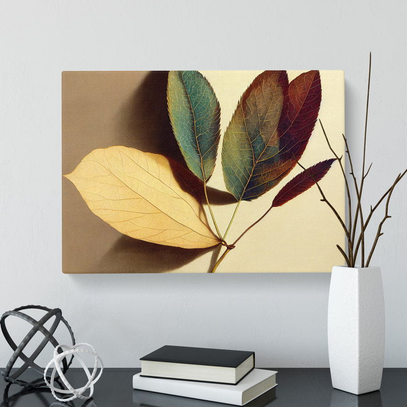 Quirky Autumn Leaf - Wrapped Canvas, 40cm H x 60cm W x 3cm D