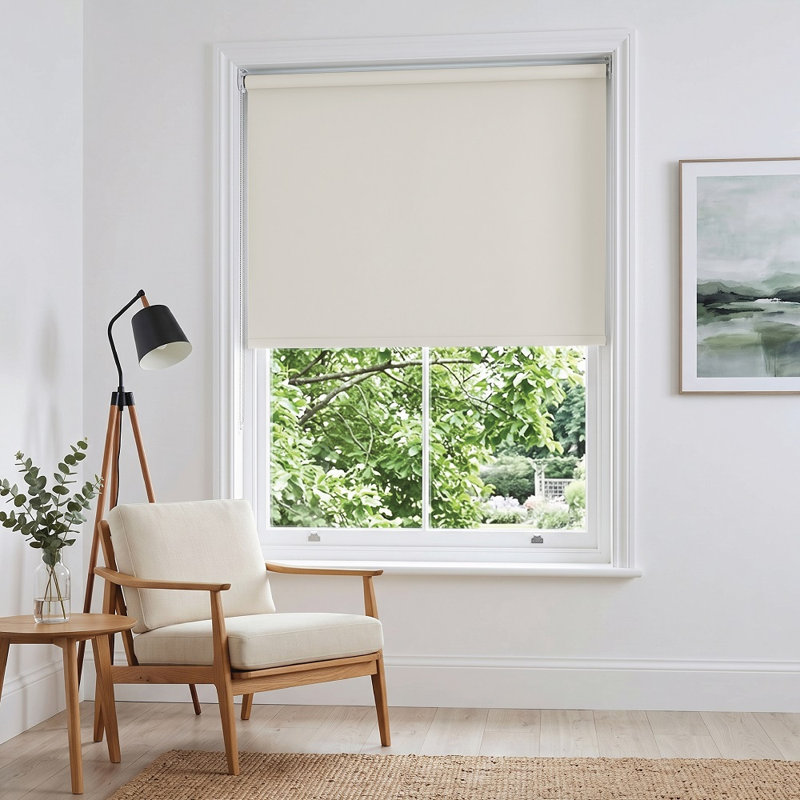 Thermal Blackout Roller Blind – Trimmable Cut-to-Size Window Blind, 165 cm L x 180 cm W, Cappuccino