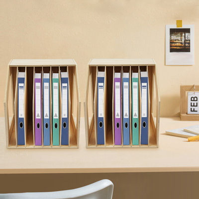 2PCS Desktop File Holder, 8 Slots Paper Filing Holder