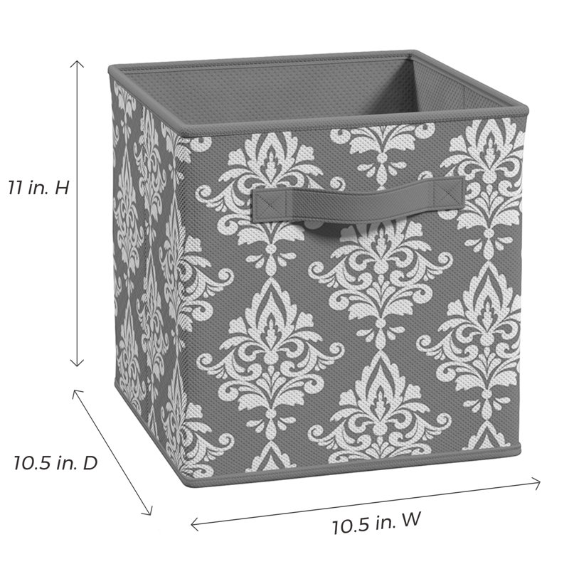 Gray and Tan Fabric Storage Bin for Cube Organizers