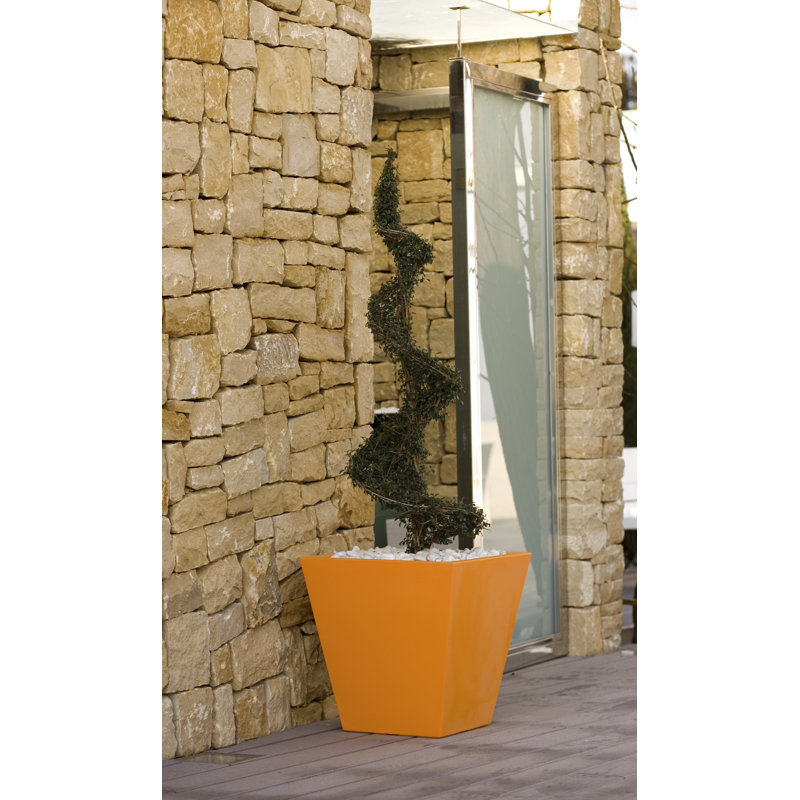 Cono Resin Pot Planter, Black, 15.75" H x 15.75" W x 15.75" D