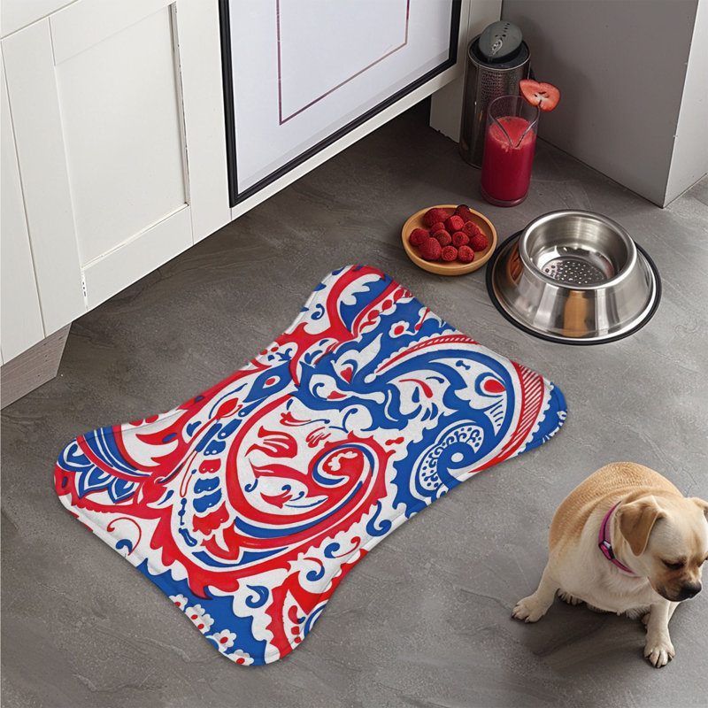 Tapis d'alimentation Ruby and Blue Paisley - 1 pièce, Petit (14 po)