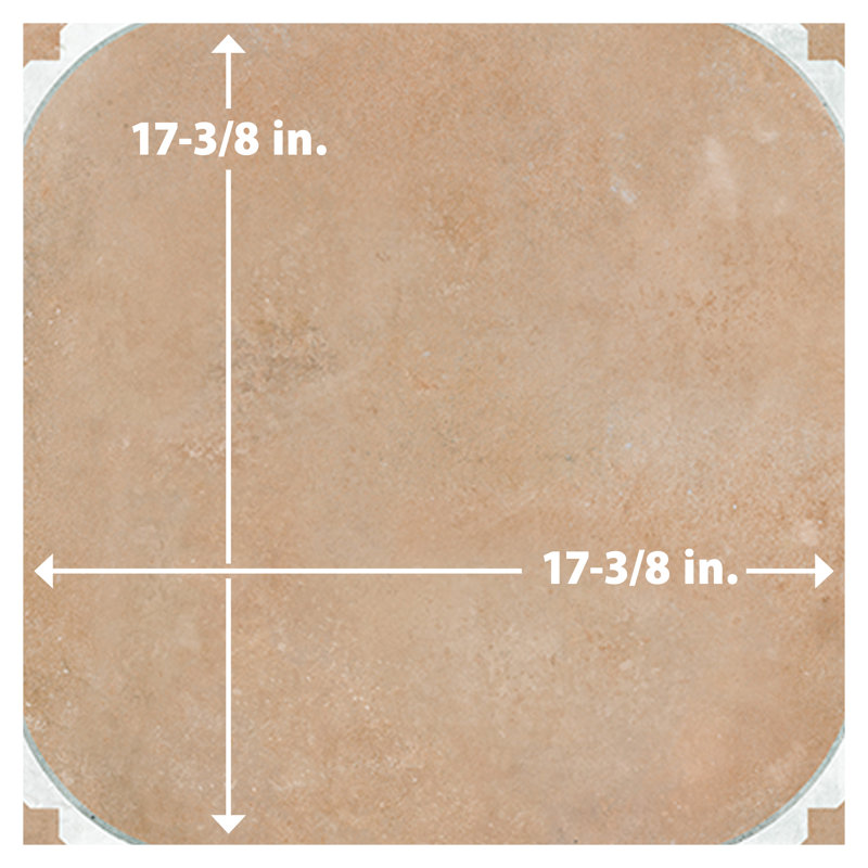 Tetuan 17-3/8" x 17-3/8" Porcelain Moroccan Wall & Floor Tile, Light Brown