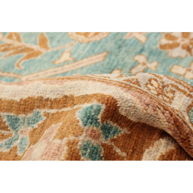 One-of-a-Kind Runner 6' X 15'9" New Age Runner Wool Area Rug in Brown/Ivory/Turquoise