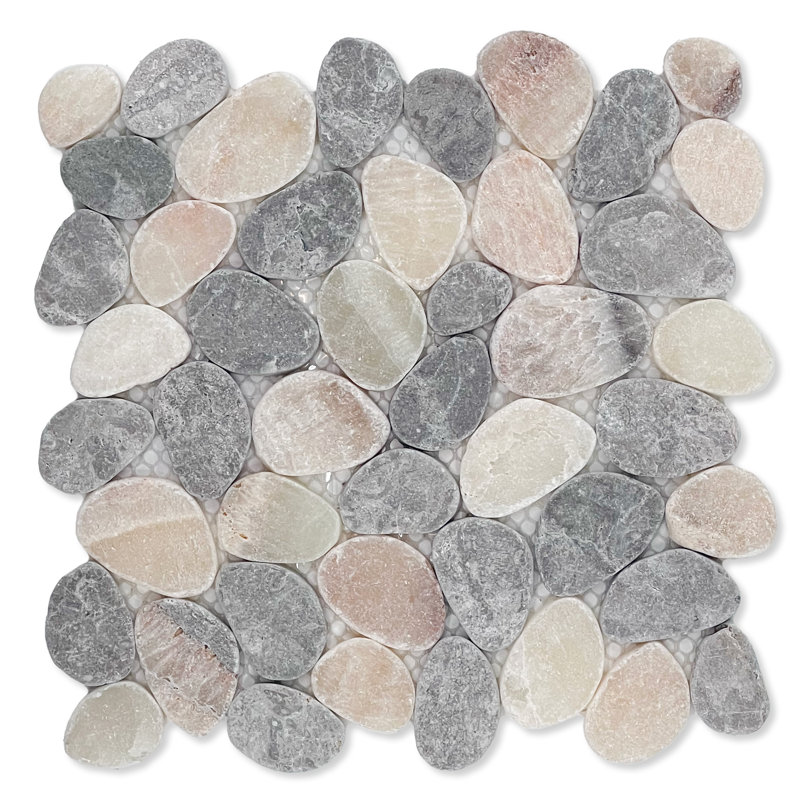 Carreaux de mosaïque en pierre naturelle, Mélange de quartz gris cendré