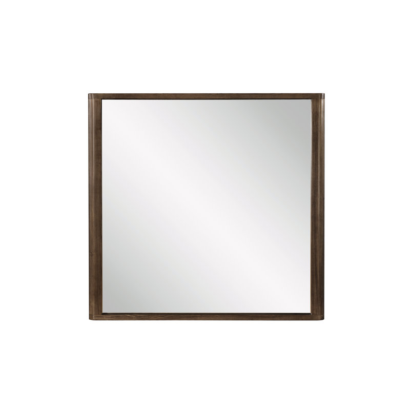 Commode Middleton à 6 tiroirs avec miroir, Brown Oak