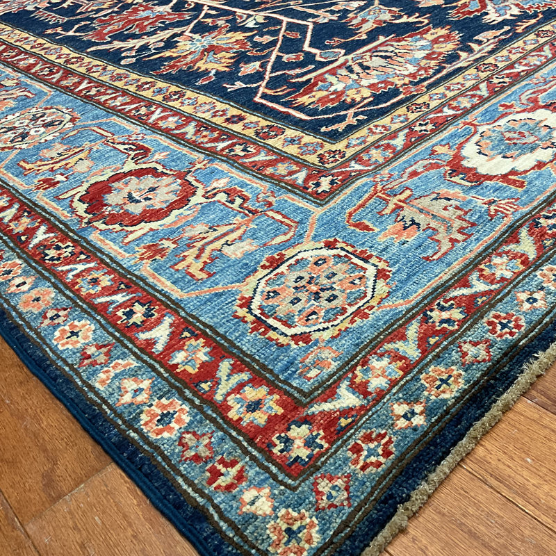 Tapis rectangulaire unique de 8 pi x 10 pi bleu / rouge