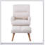 Fauteuil en tissu confortable avec repose-pieds, dossier réglable et pieds en bois robustes pour une détente ultime