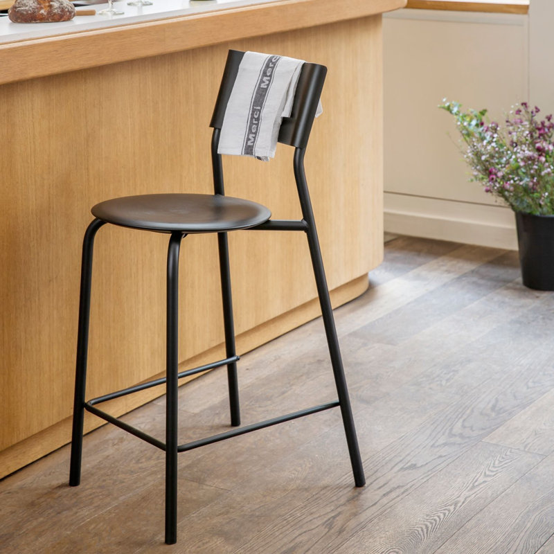 SSD Recycled Plastic Bar Stool, Graphite Black