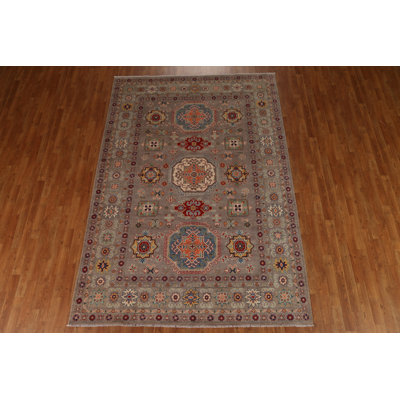 One-of-a-Kind Hand-Knotted New Age 6'9"" x 9'9"" Wool Area Rug in Brown/Blue/Red -  Rugsource, XYZ-5229