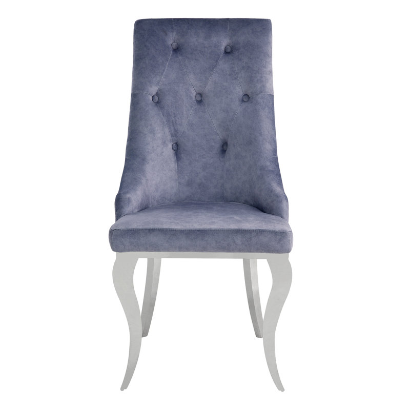 Ensemble de 2 chaises d'appoint en acier inoxydable Dekel, Gris