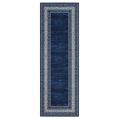 Washable Area Rug Modern Bordered Rug Non Slip Floor Carpet,Soft Non Shedding Neutral Rugs for Kitchen Bedroom Living Room