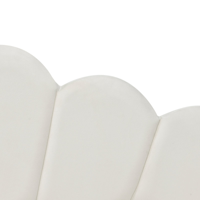 Full Size Upholstery Daybed Frame with Shall Shaped Backrest  and Trundle,White, White