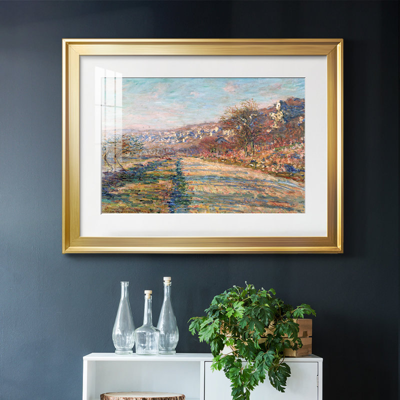 Monet, impression encadrée sur papier par Claude Monet, Or, H 27 po x l 39 po x P 1,5 po