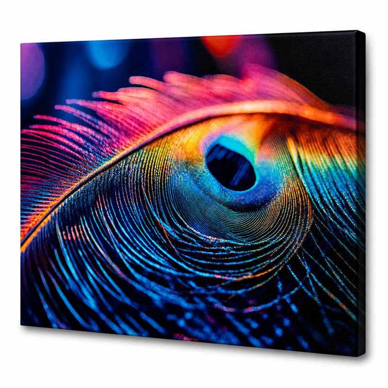 Art mural sur toile plume de paon