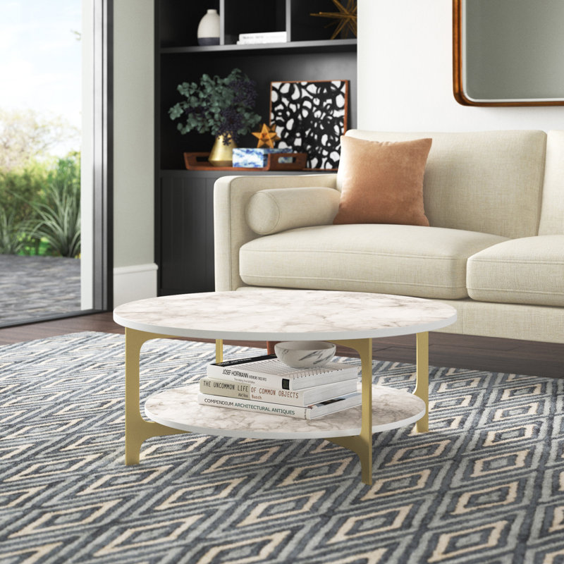 Versy Coffee Table with Storage, Gold, Ephesus