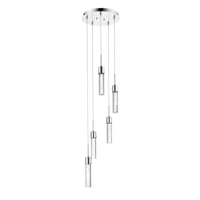 Alzuphar 5 - Light Polished Chrome LED Cluster Pendant