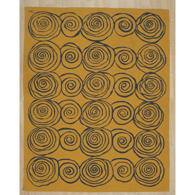Stylish Ahliana Yellow Hand Knotted Wool Contemporary Modern Area Rug