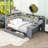 Full Daybed with Shelves,Drawers,LED Light and Desk-463784774