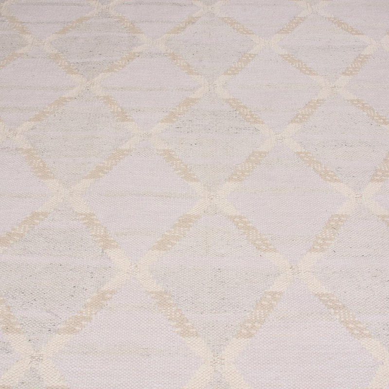Rug & Kilim’S Scandinavian Beige Gray And Blue Natural Wool Rug, Rectangle 10' x 14'