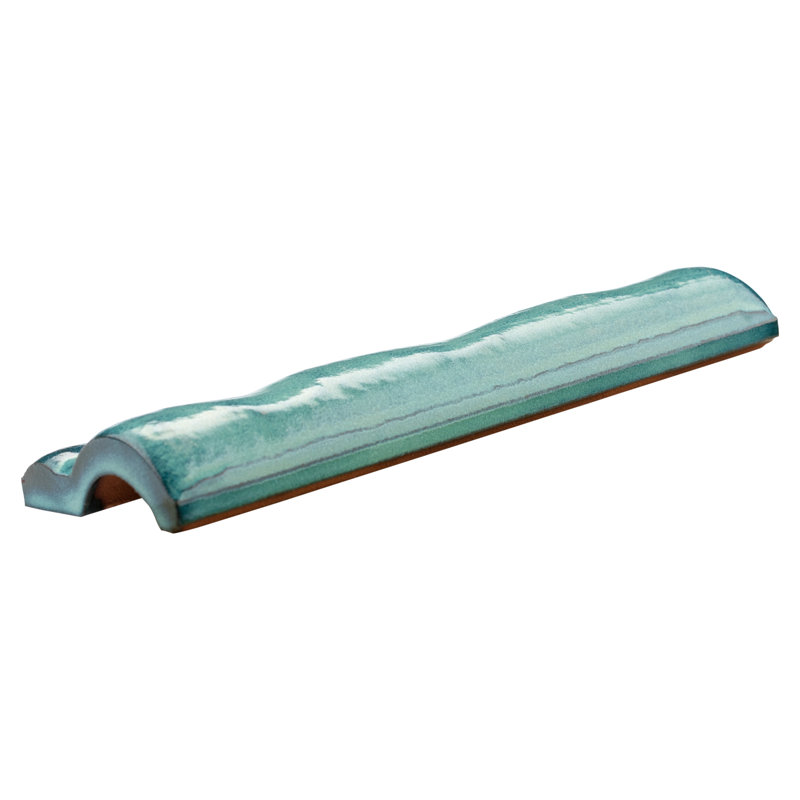 Antic Special 6" x 2" Glossy Ceramic Mudcap Tile Trim in Lava Verde