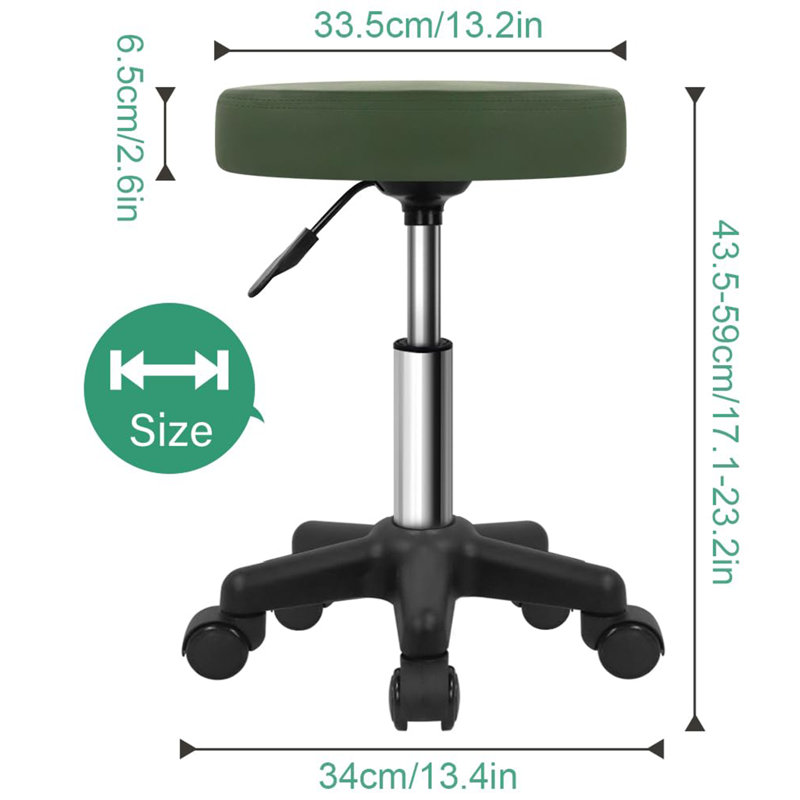Tabouret rond à roulettes, Vert