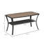 Table basse d'extérieur en rotin PE avec tablette de rangement, table d'appoint d'extérieur en osier tissé à la main