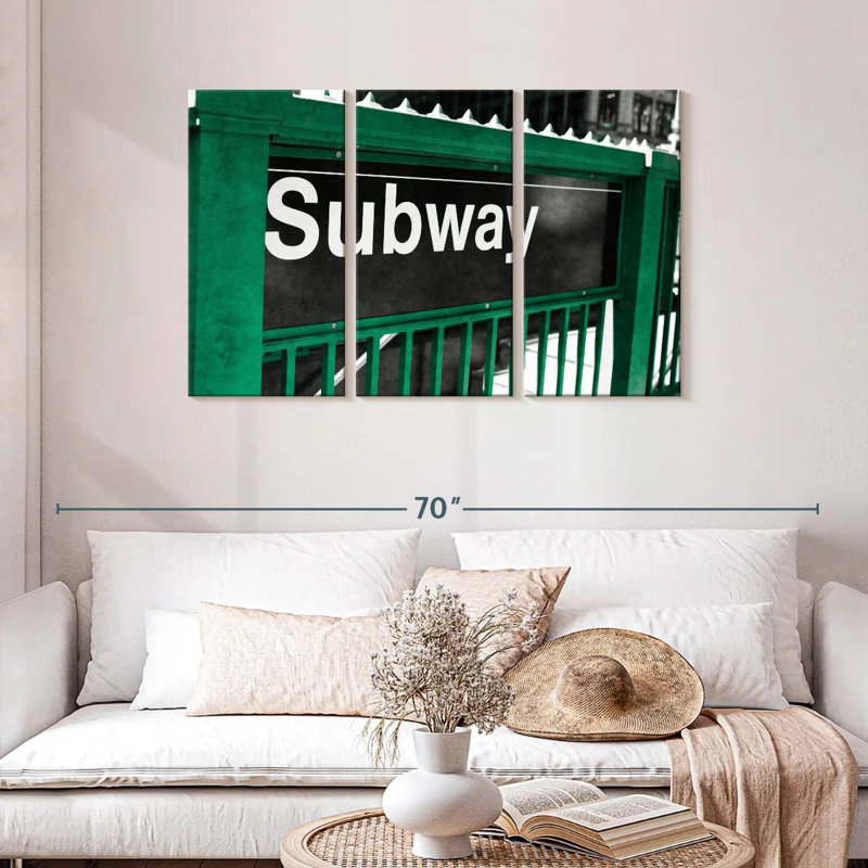 Enseigne de métro Mehar, H 28 po x l 45 po