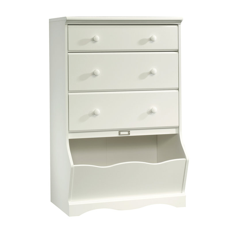 Commode 3 tiroirs, finition blanche