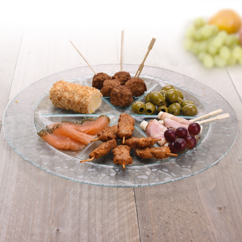 Symple Stuff Glass Divided Serving Dish