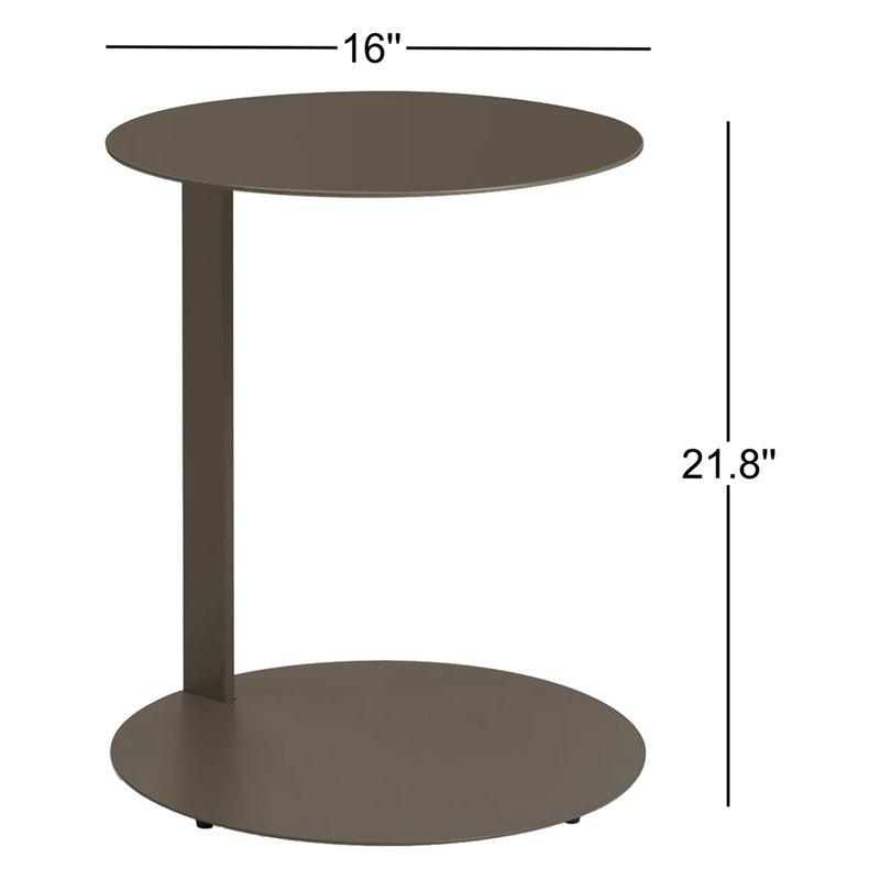 Note End Table, Dark Olive, 21.8" H x 16" W x 16" D